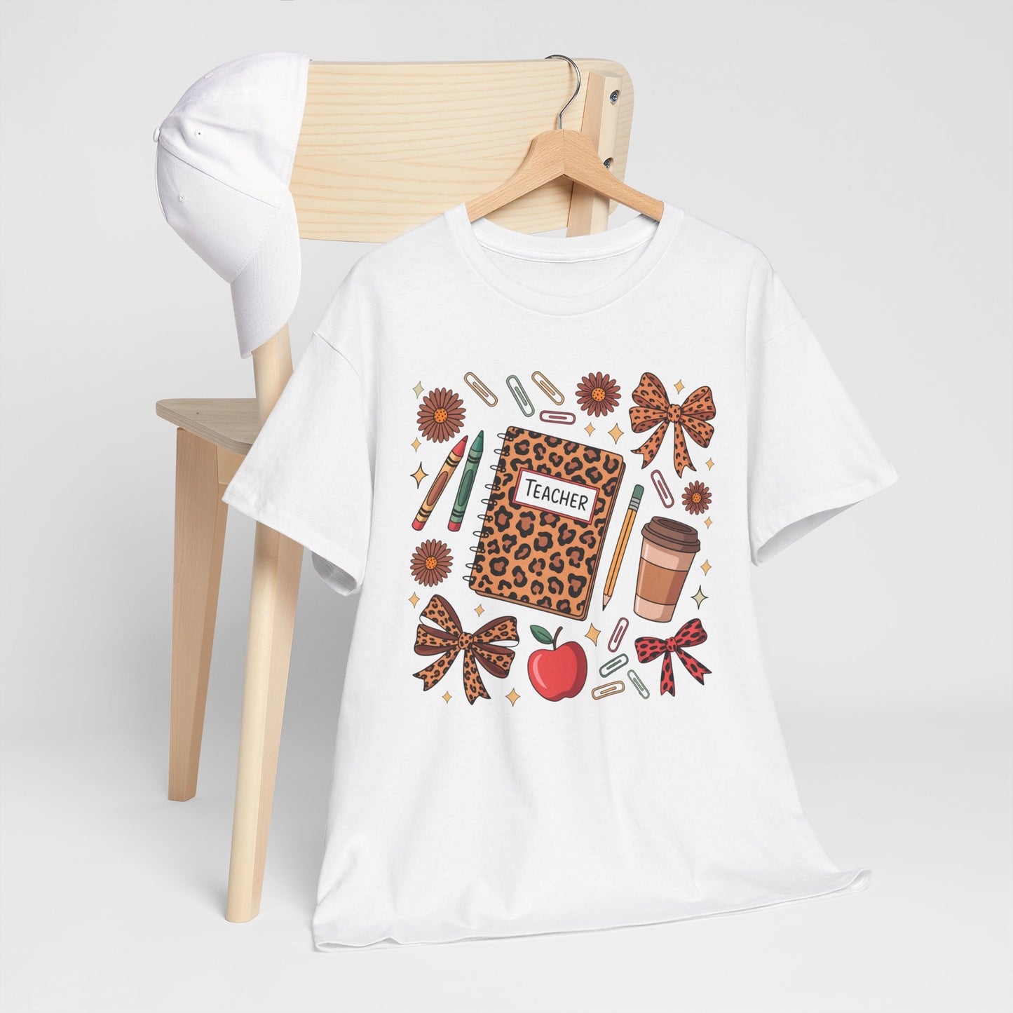 Leopard Print Teacher Unisex Heavy Cotton Tee