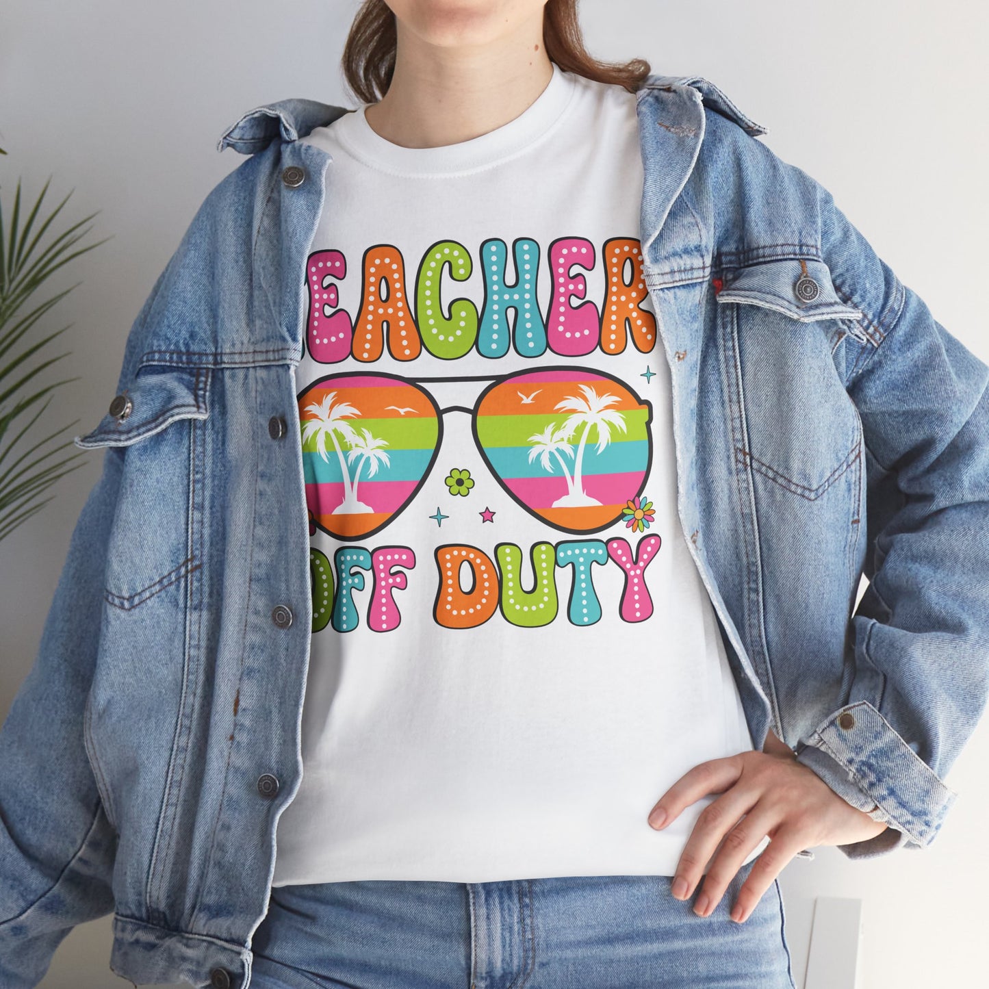 Teacher Off Duty Unisex Heavy Cotton Tee - Fun Summer Vibe T-Shirt