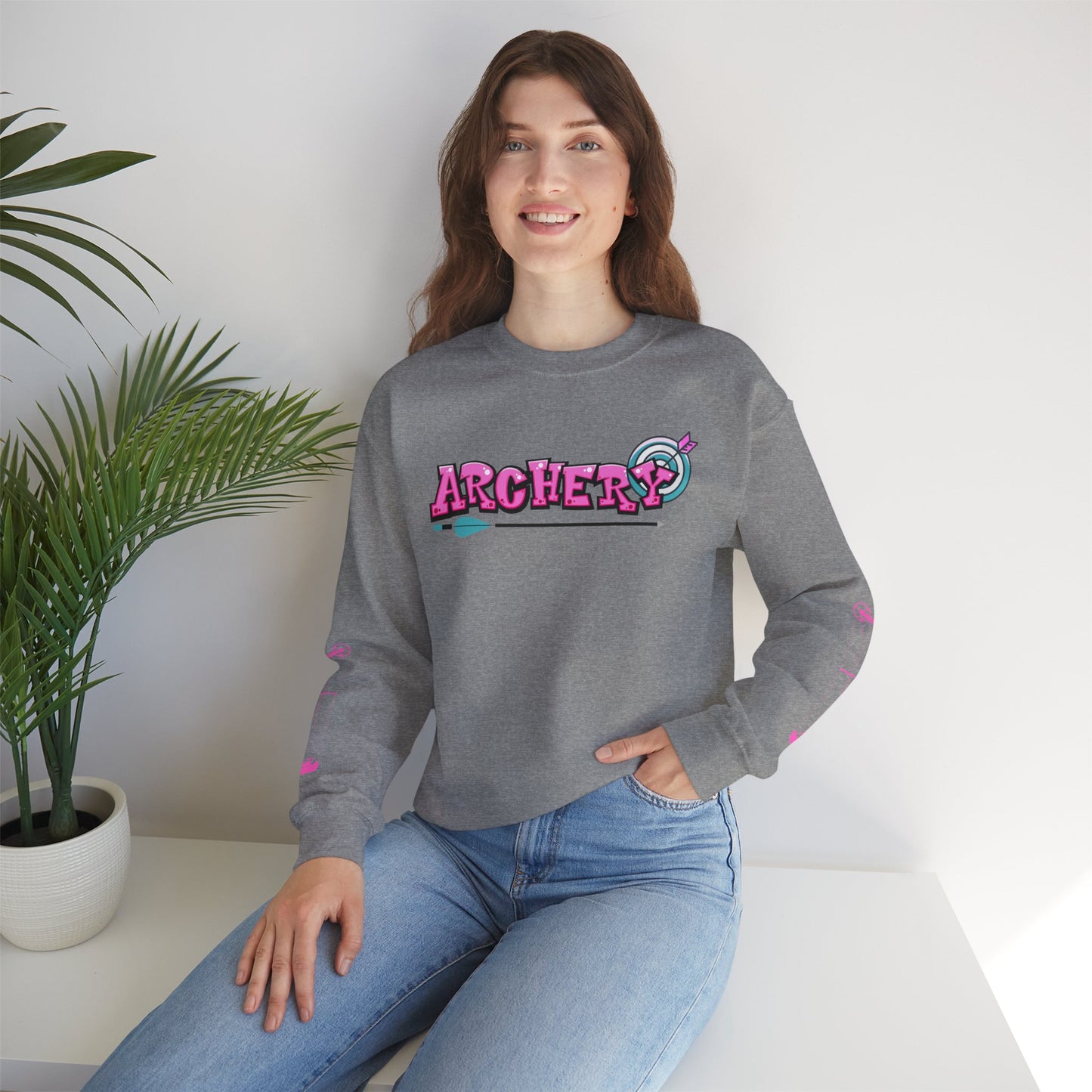 Colorful Archery Sweatshirt, Unisex Crewneck, Gift for Archers, Sports Apparel, Casual Wear, Comfortable Hoodie