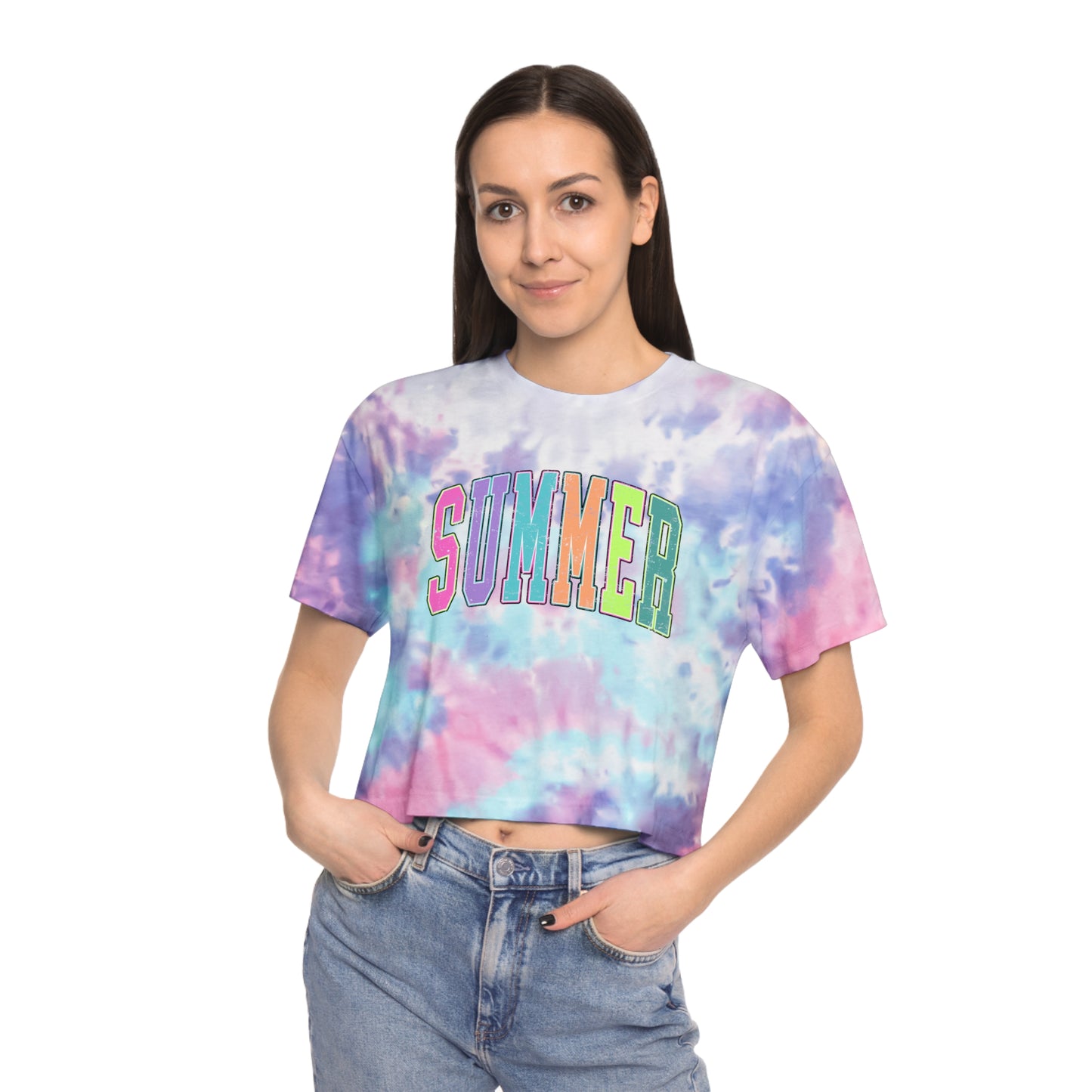 Summer Tie-Dye Crop Tee for Women - Fun, Vibrant Style