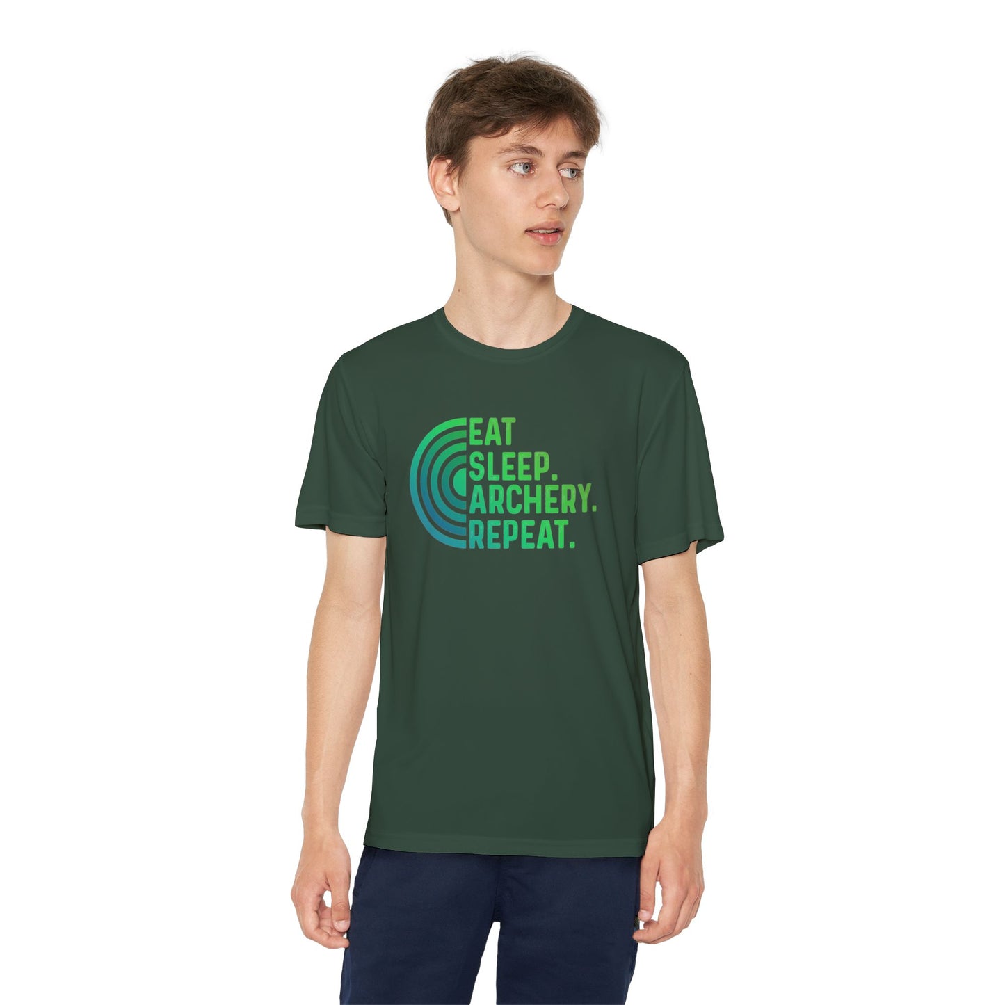 Youth Archery Tee - Eat Sleep Archery Repeat Shirt, Gift for Archers, Casual Sportswear, Kids Competitor Top, Archery Event Outfit