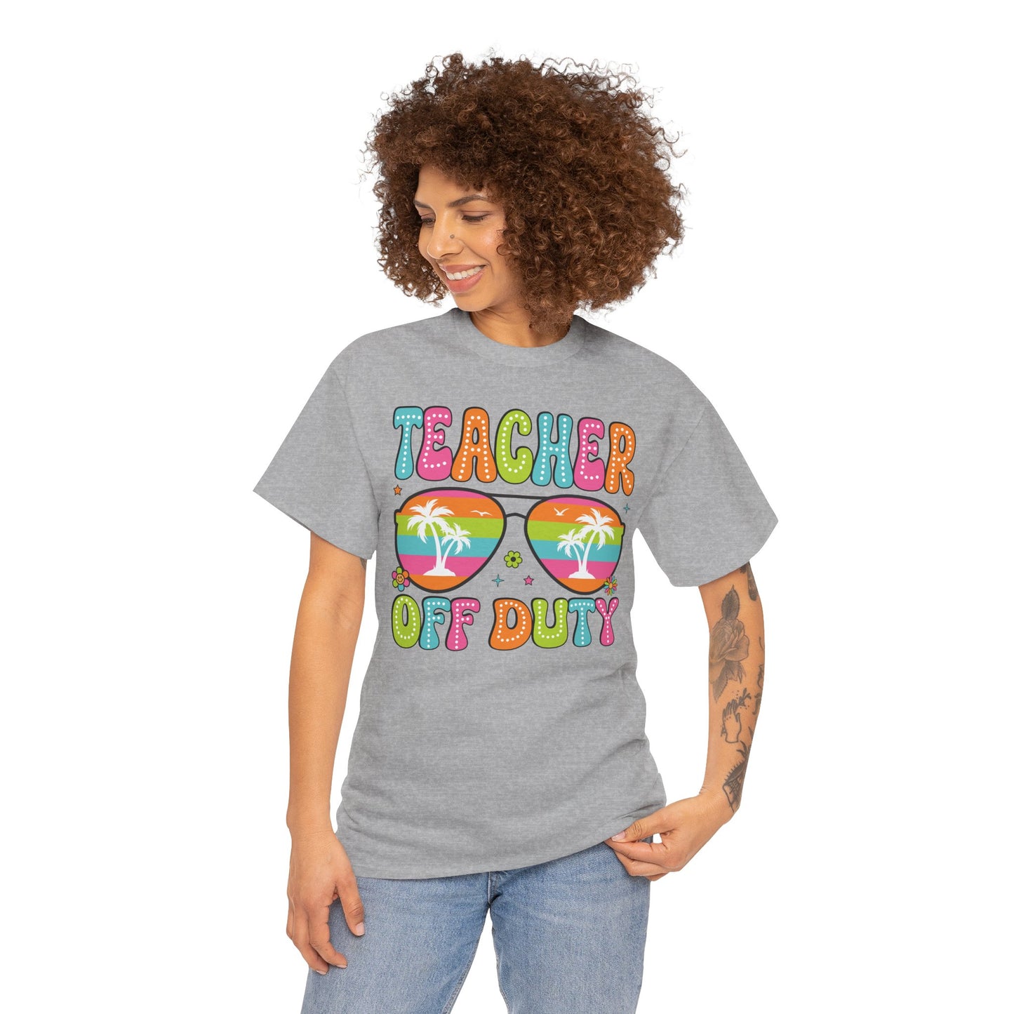 Teacher Off Duty Unisex Heavy Cotton Tee - Fun Summer Vibe T-Shirt