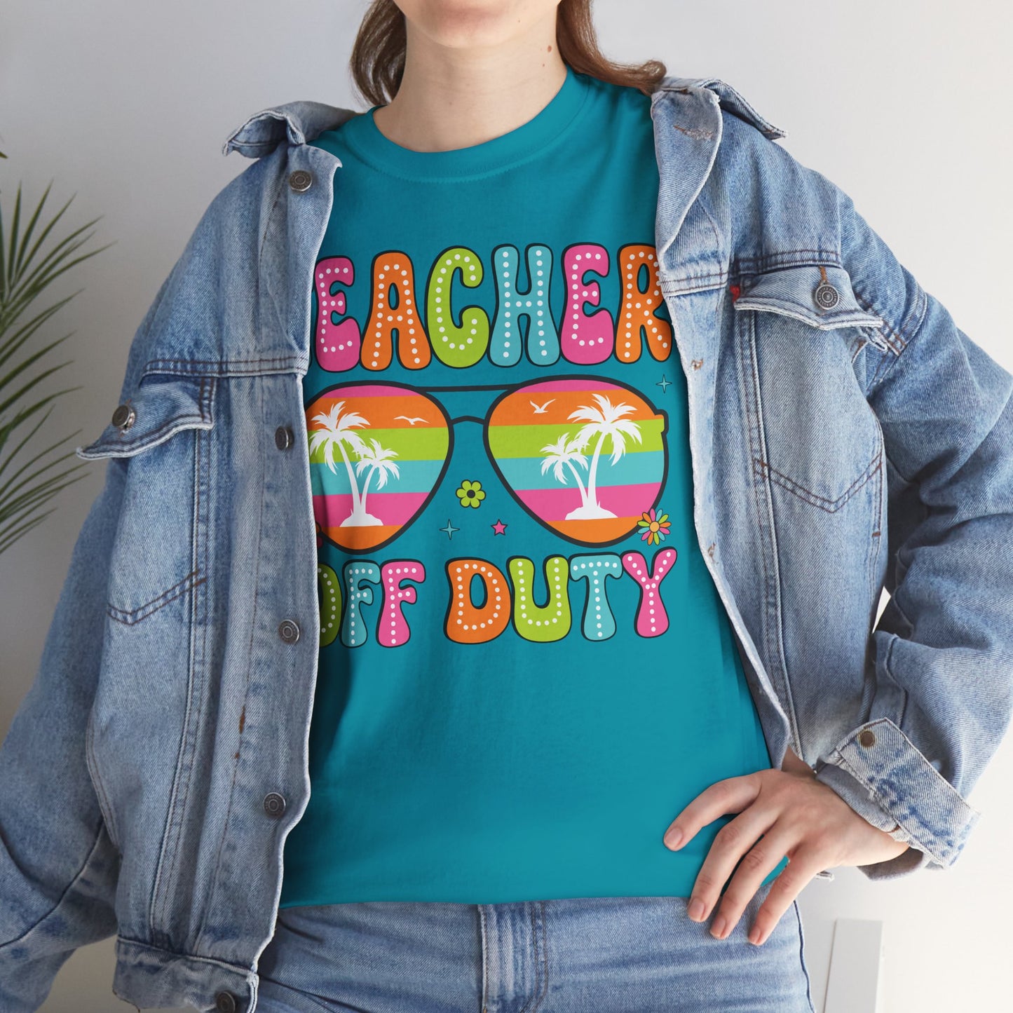 Teacher Off Duty Unisex Heavy Cotton Tee - Fun Summer Vibe T-Shirt