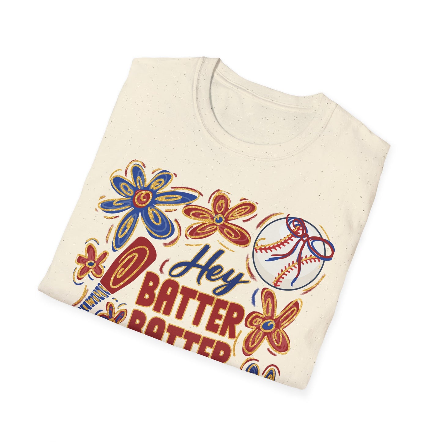 Hey Batter Batter Swing Unisex Softstyle T-Shirt - Perfect for Baseball Fans