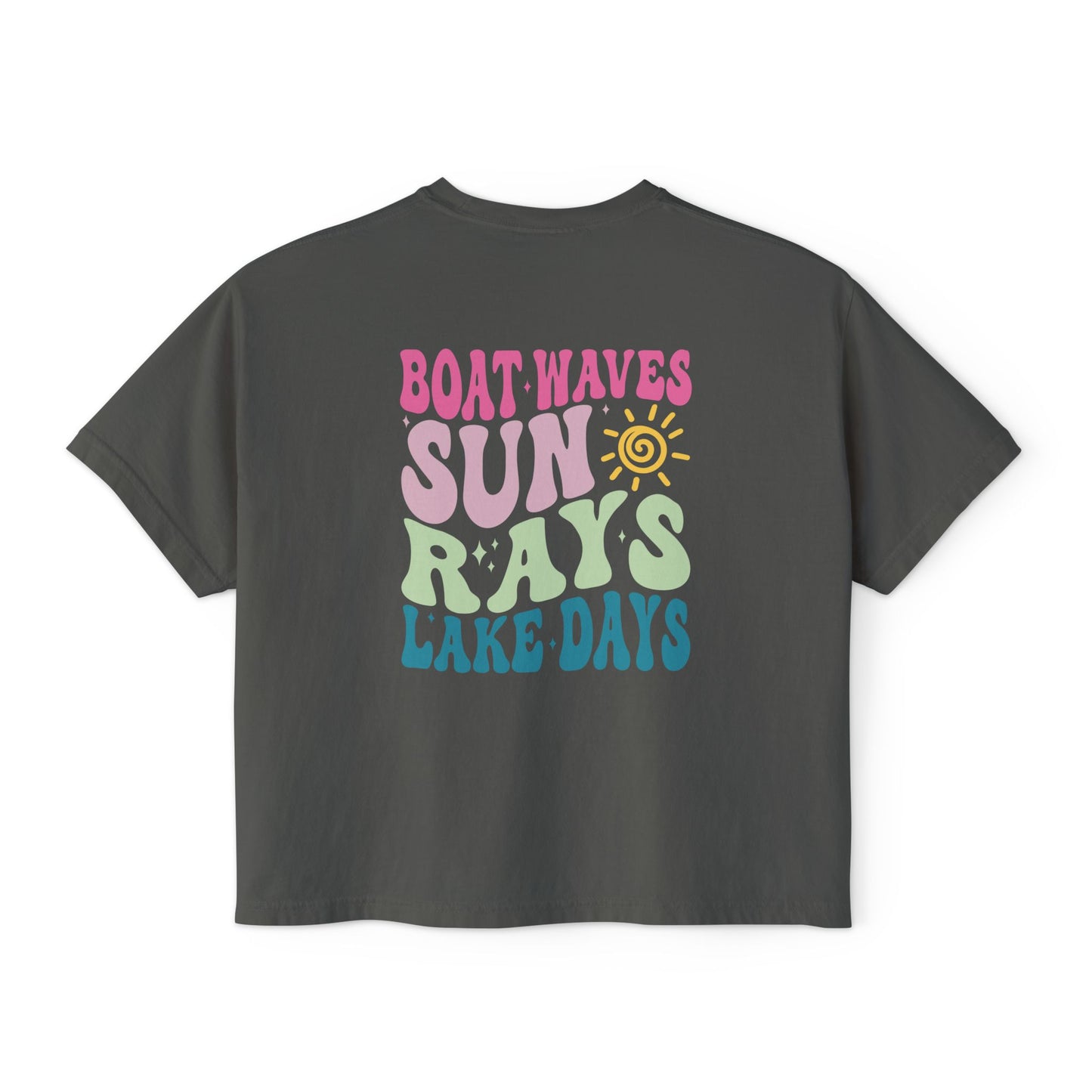 Women's Boxy Tee - Lake Days Design, Perfect for Summer Adventures