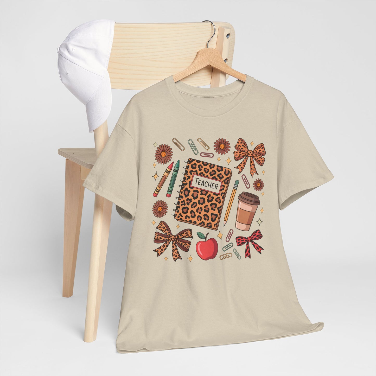 Leopard Print Teacher Unisex Heavy Cotton Tee