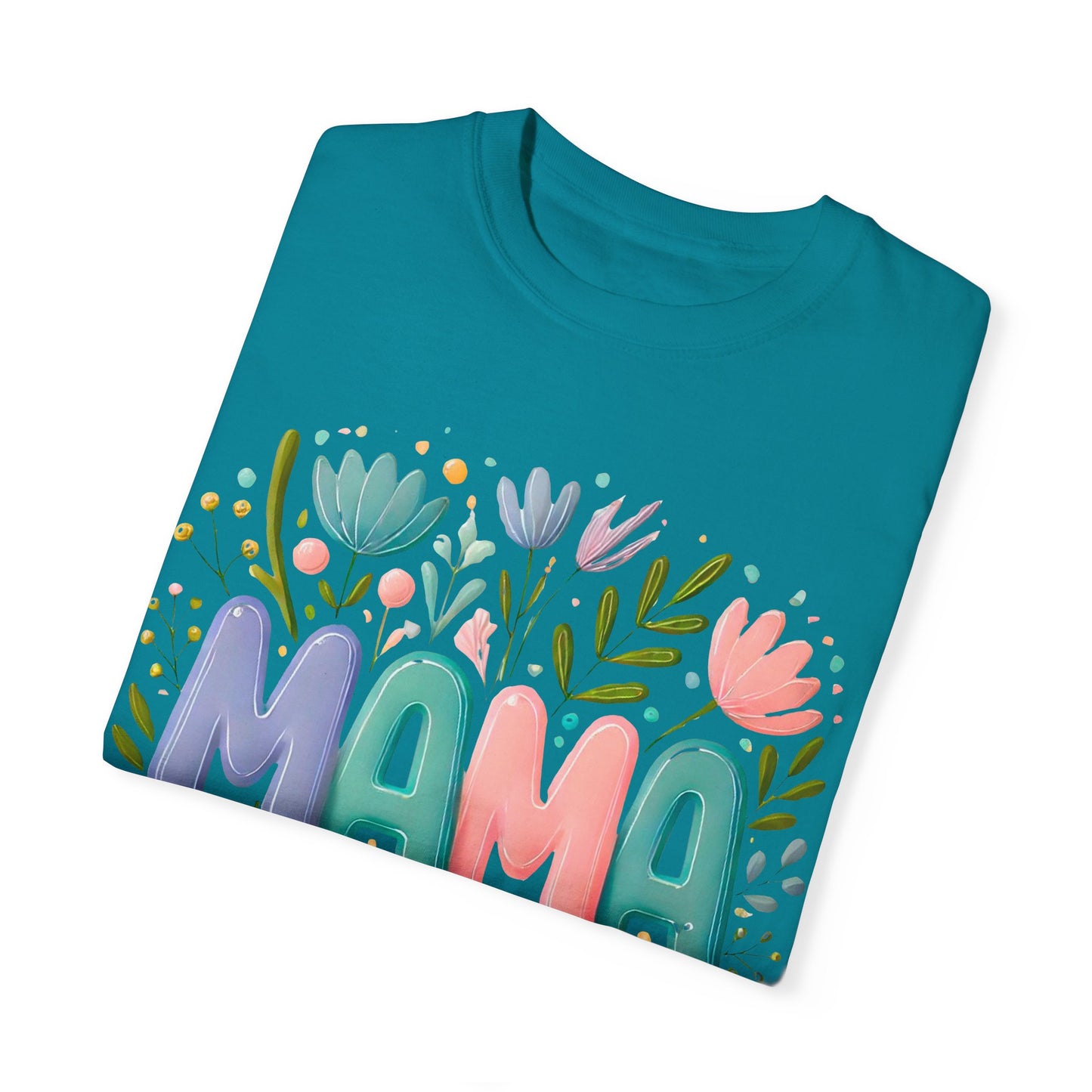 Floral Mama T-Shirt - Unisex Garment-Dyed Tee for Mother's Day