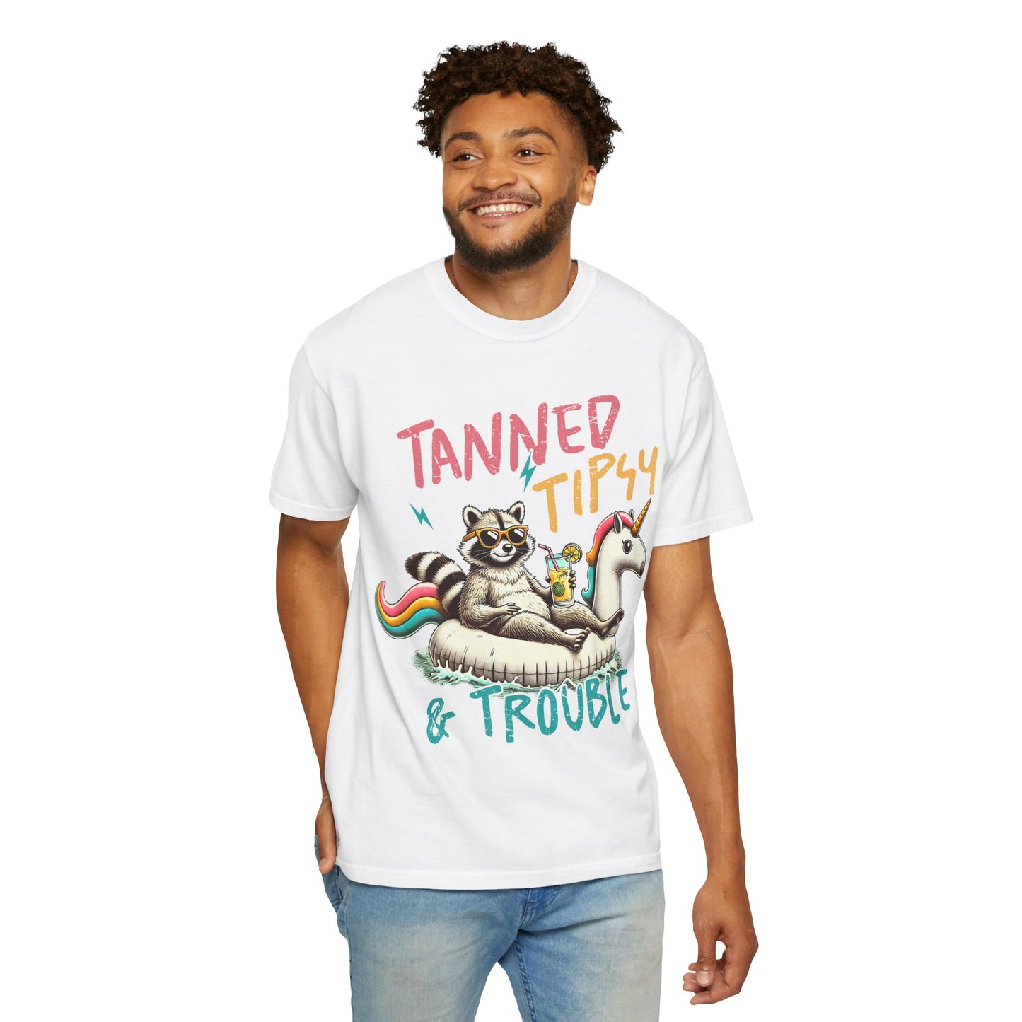 Unisex T-Shirt - Tanned, Tipsy & Trouble Party Tee