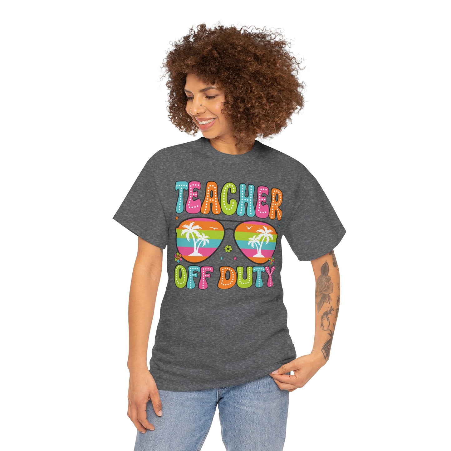 Teacher Off Duty Unisex Heavy Cotton Tee - Fun Summer Vibe T-Shirt