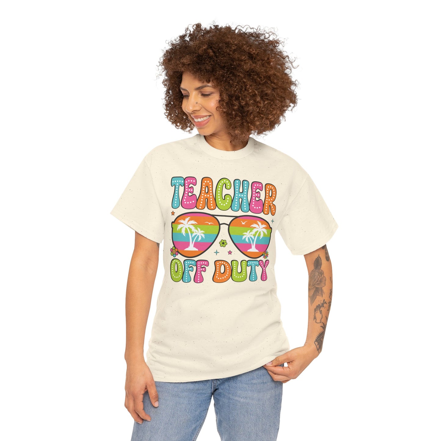 Teacher Off Duty Unisex Heavy Cotton Tee - Fun Summer Vibe T-Shirt