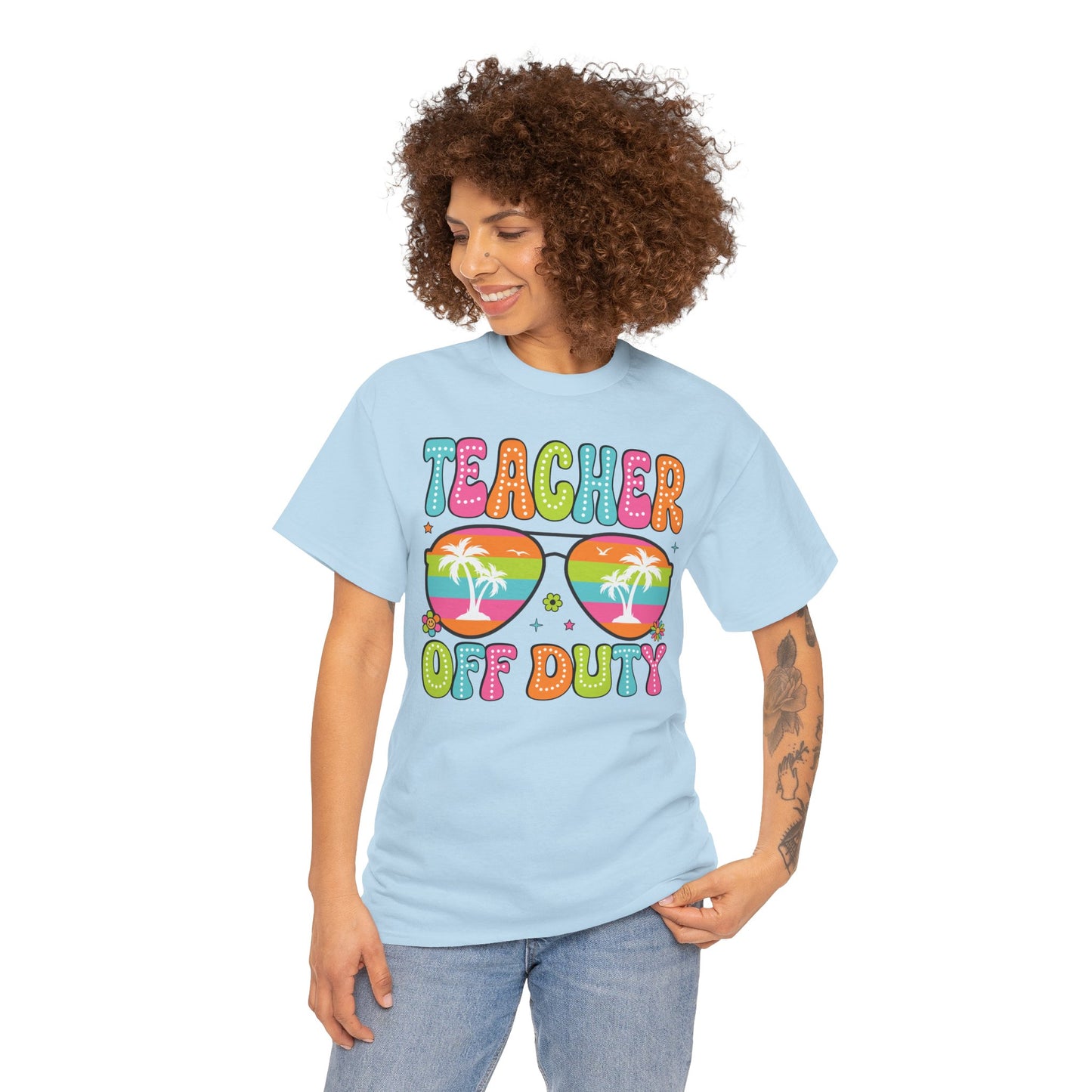 Teacher Off Duty Unisex Heavy Cotton Tee - Fun Summer Vibe T-Shirt