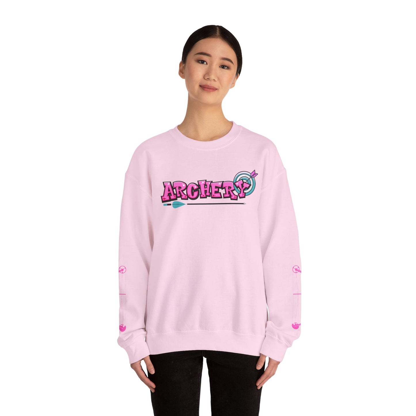 Colorful Archery Sweatshirt, Unisex Crewneck, Gift for Archers, Sports Apparel, Casual Wear, Comfortable Hoodie