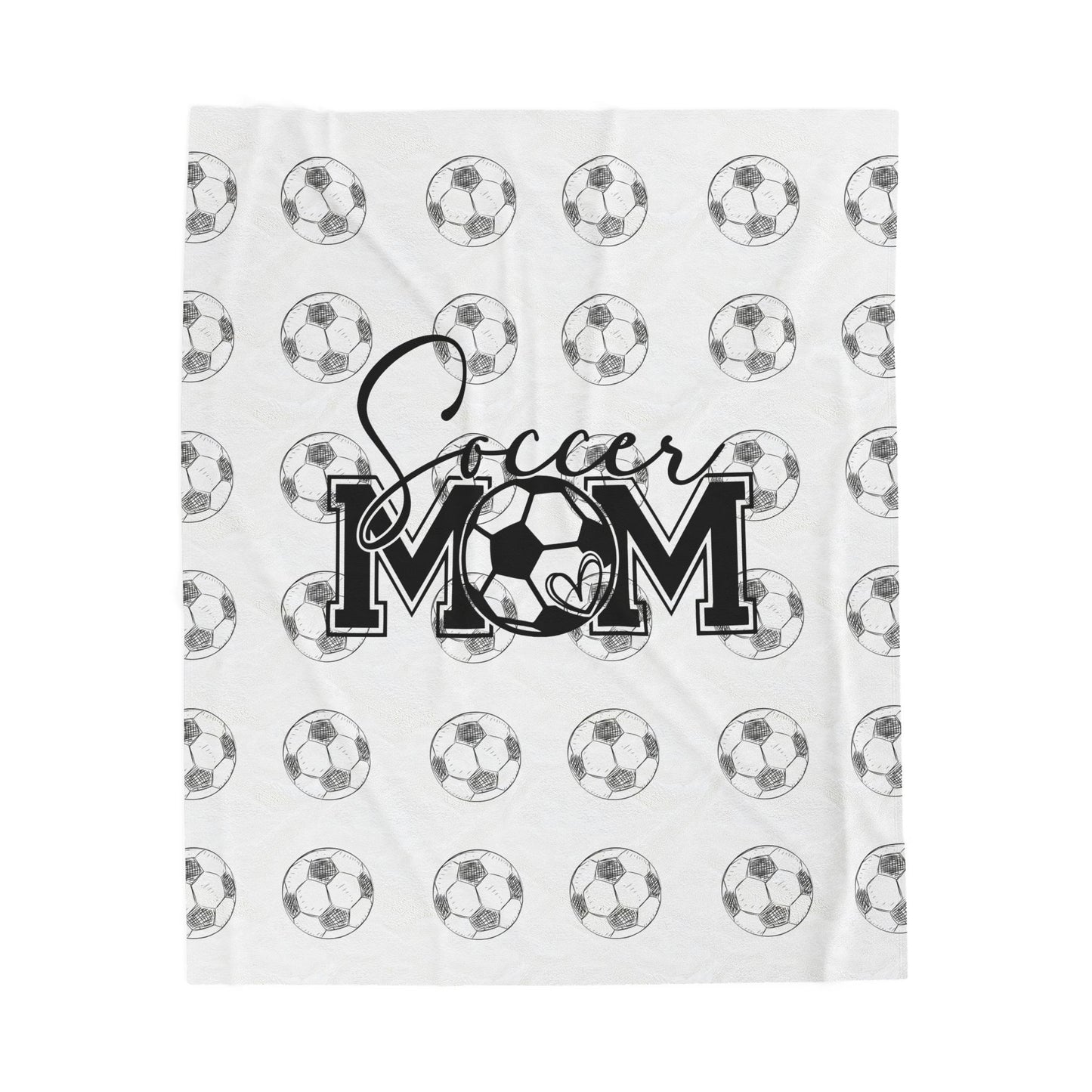 Soccer Mom with Heart Velveteen Plush Blanket - Cozy Comfort for Sports Enthusiasts