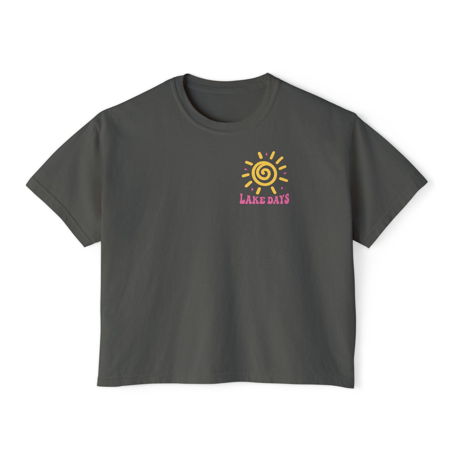 Women's Boxy Tee - Lake Days Design, Perfect for Summer Adventures