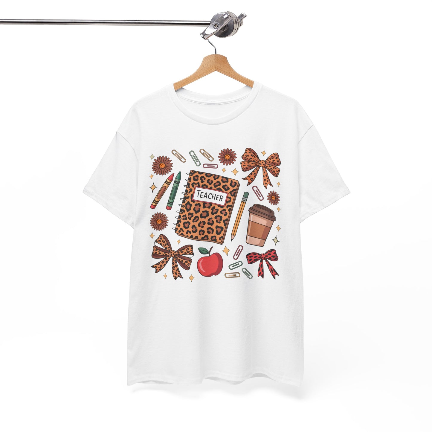 Leopard Print Teacher Unisex Heavy Cotton Tee