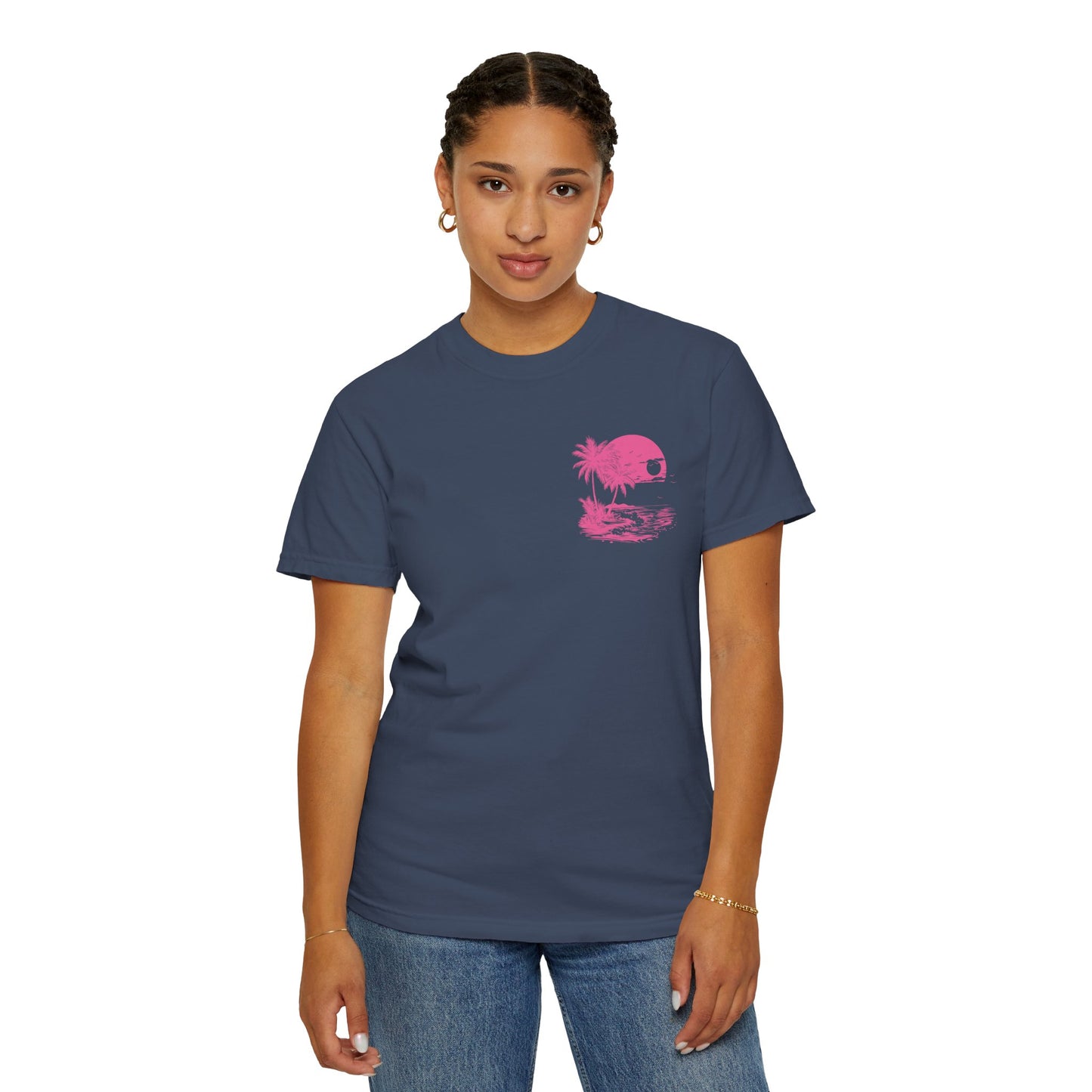Summer Vibes Unisex Garment-Dyed T-shirt - Retro Beach Graphic