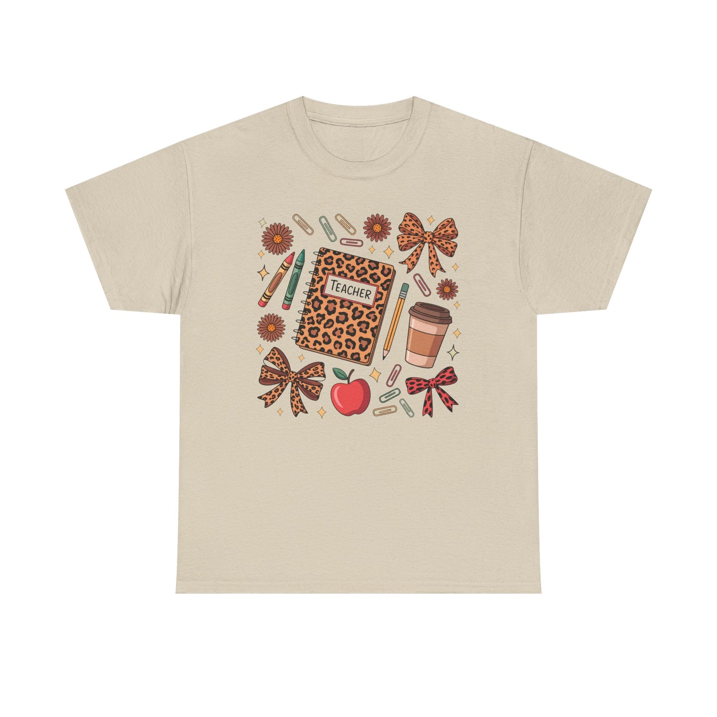 Leopard Print Teacher Unisex Heavy Cotton Tee