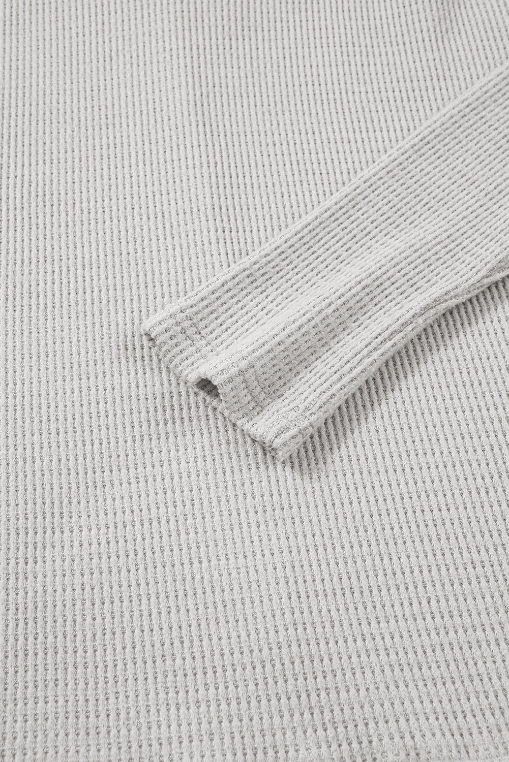 Light Grey Textured Knit Drawstring Cowl Neck Oversize Top with Side Slits