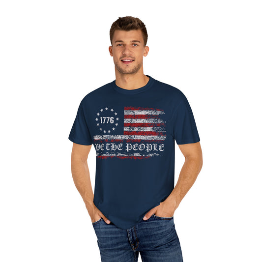 Vintage American Flag Design, 'We the People' - Perfect for Independence Day & Patriot Celebrations