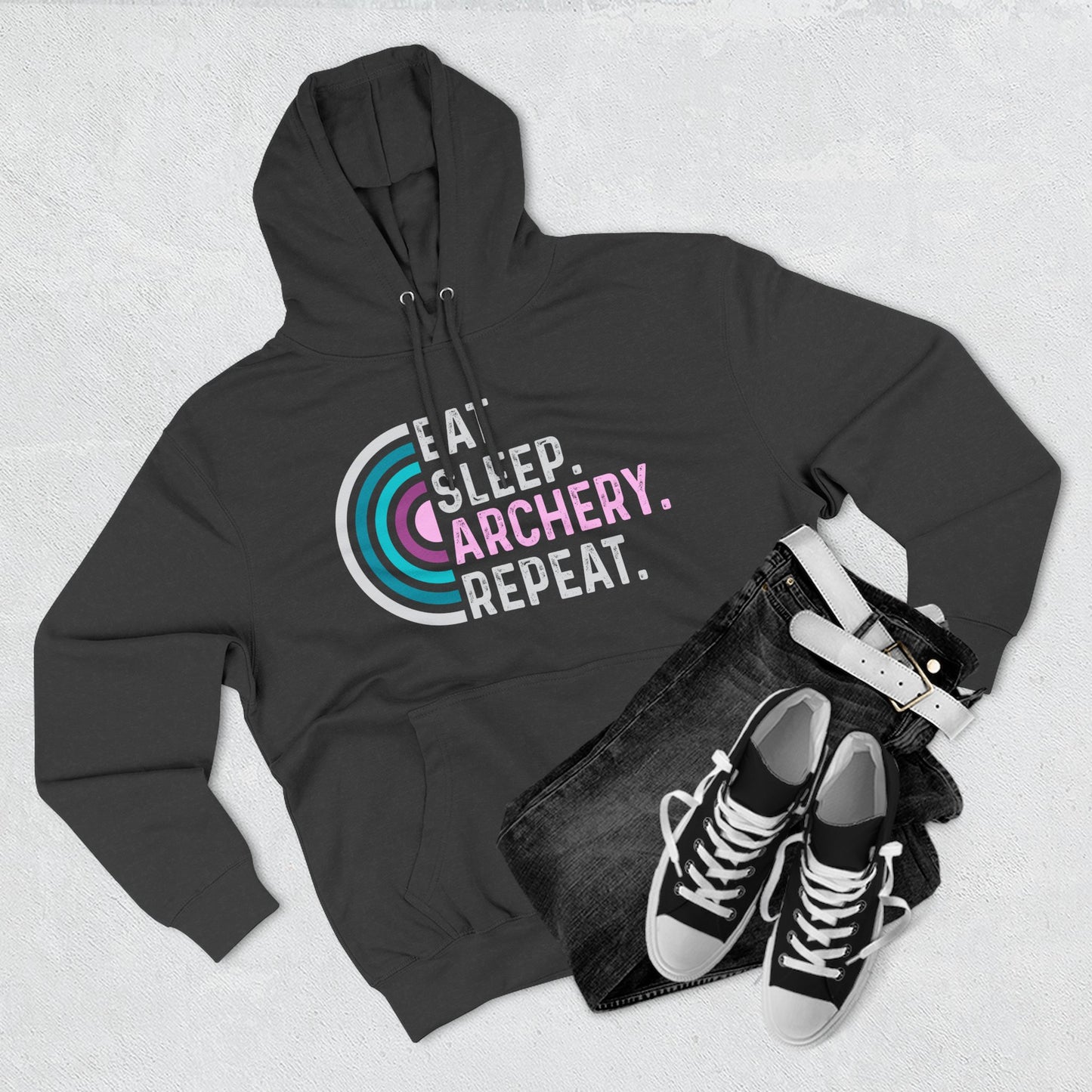 Eat Sleep Archery Repeat Hoodie, Cozy Fleece Hoodie for Archery Lovers, Gift for Archers, Sportswear for Outdoor Enthusiasts, Unique [...]