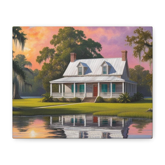 Scenic Southern Home Canvas Print - Tranquil Nature Art