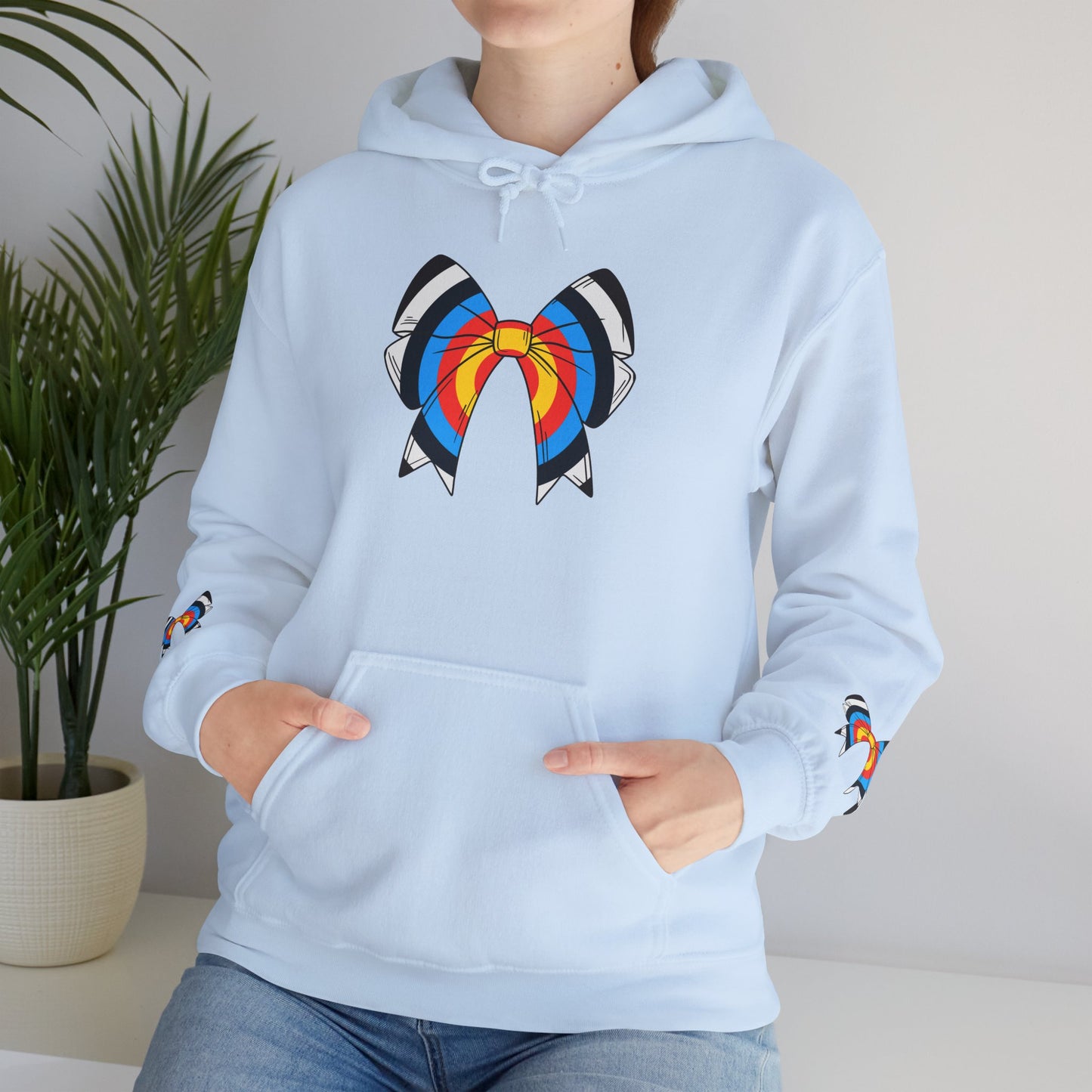 Archery Bow Hoodie With Mini Bows on Sleeves