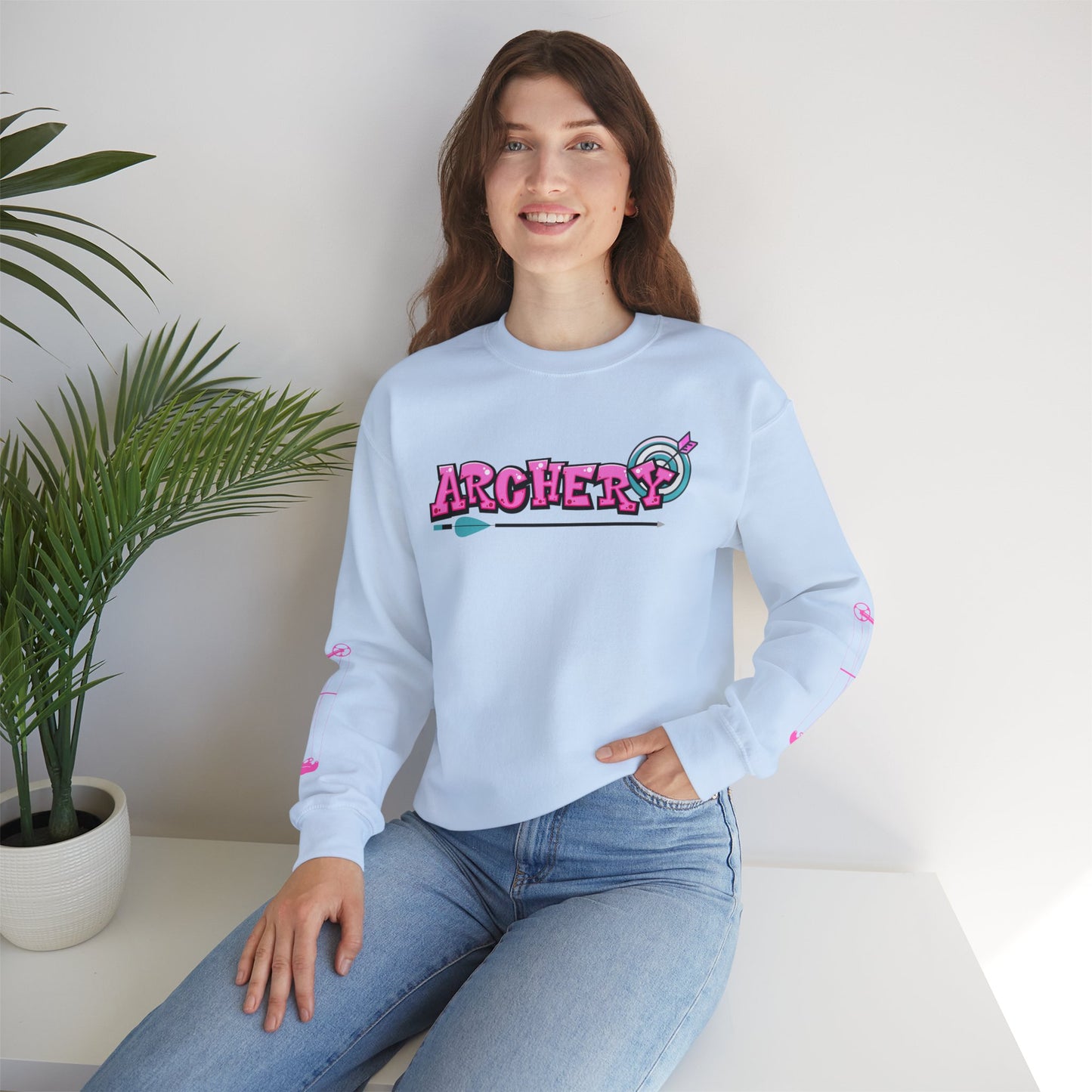 Colorful Archery Sweatshirt, Unisex Crewneck, Gift for Archers, Sports Apparel, Casual Wear, Comfortable Hoodie