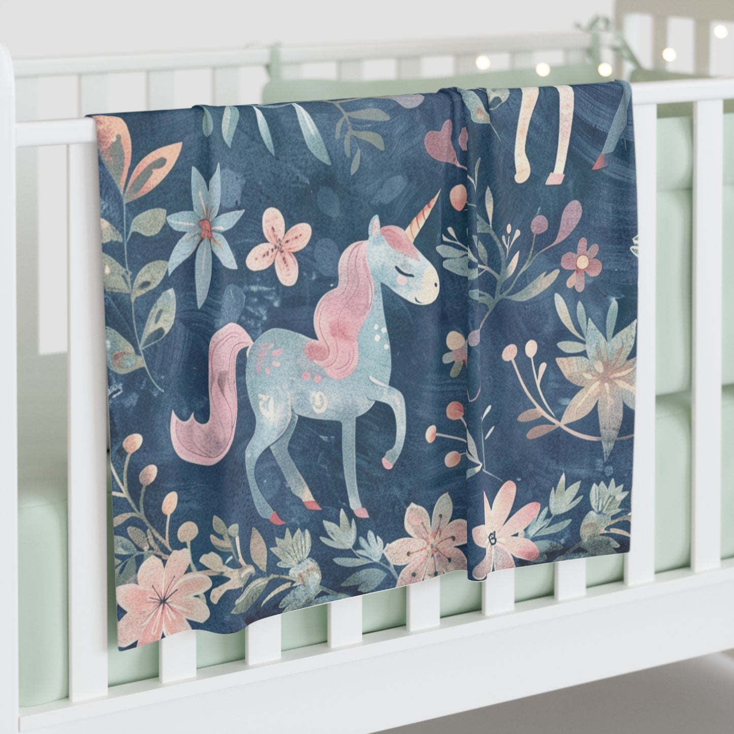 Magical Unicorn Baby Swaddle Blanket | Floral Design for Newborns | Perfect Gift for Baby Showers