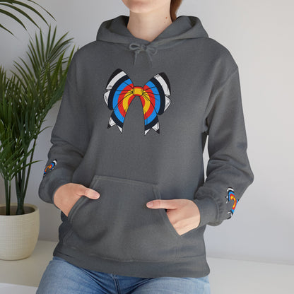 Archery Bow Hoodie With Mini Bows on Sleeves