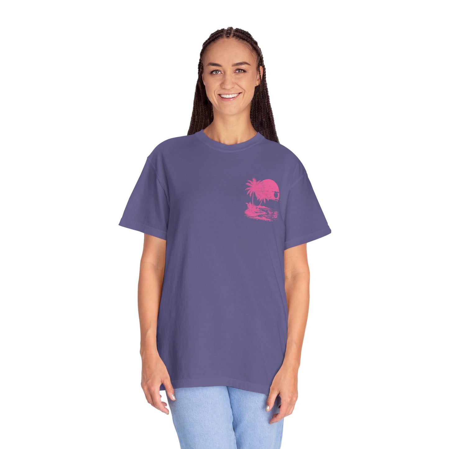 Summer Vibes Unisex Garment-Dyed T-shirt - Retro Beach Graphic