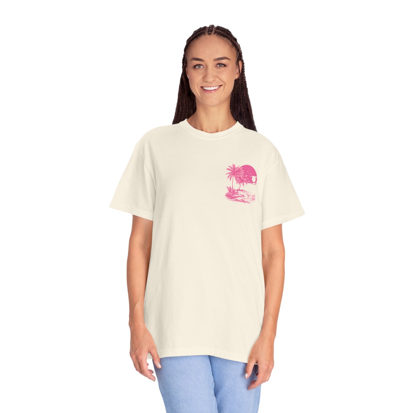 Summer Vibes Unisex Garment-Dyed T-shirt - Retro Beach Graphic