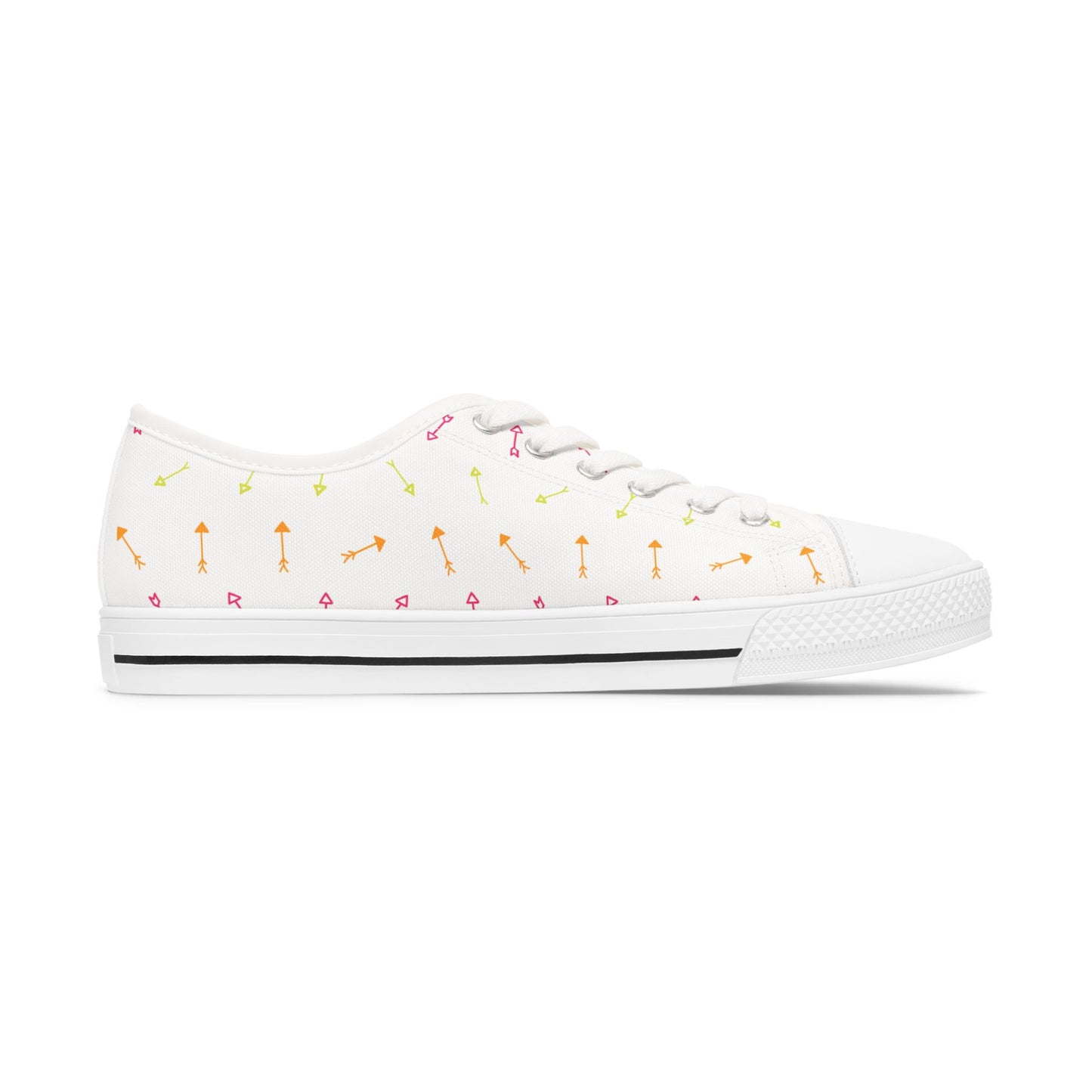 Colorful Arrow Women's Low Top Sneakers, Casual Footwear, Stylish Sneakers for Everyday, Unique Gifts for Her, Summer Fashion