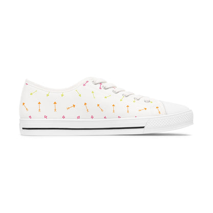 Colorful Arrow Women's Low Top Sneakers, Casual Footwear, Stylish Sneakers for Everyday, Unique Gifts for Her, Summer Fashion