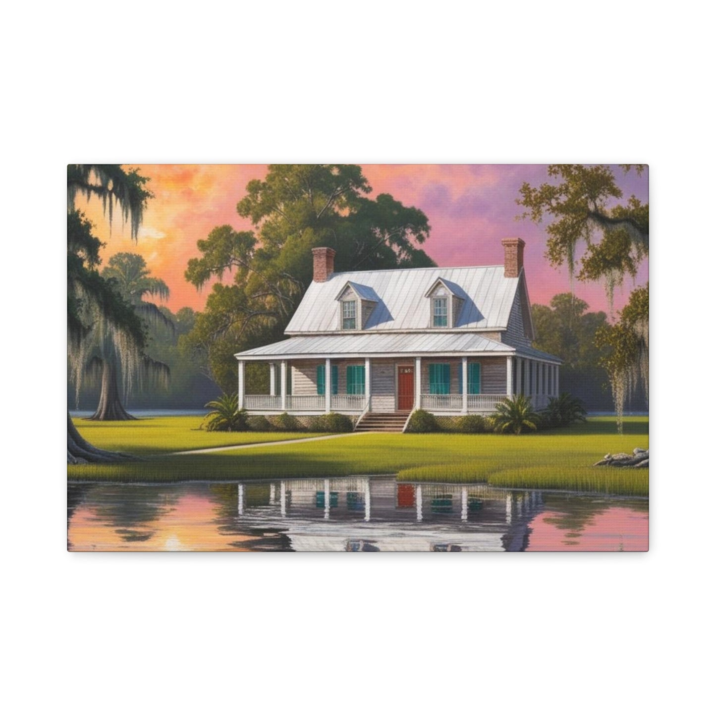 Scenic Southern Home Canvas Print - Tranquil Nature Art