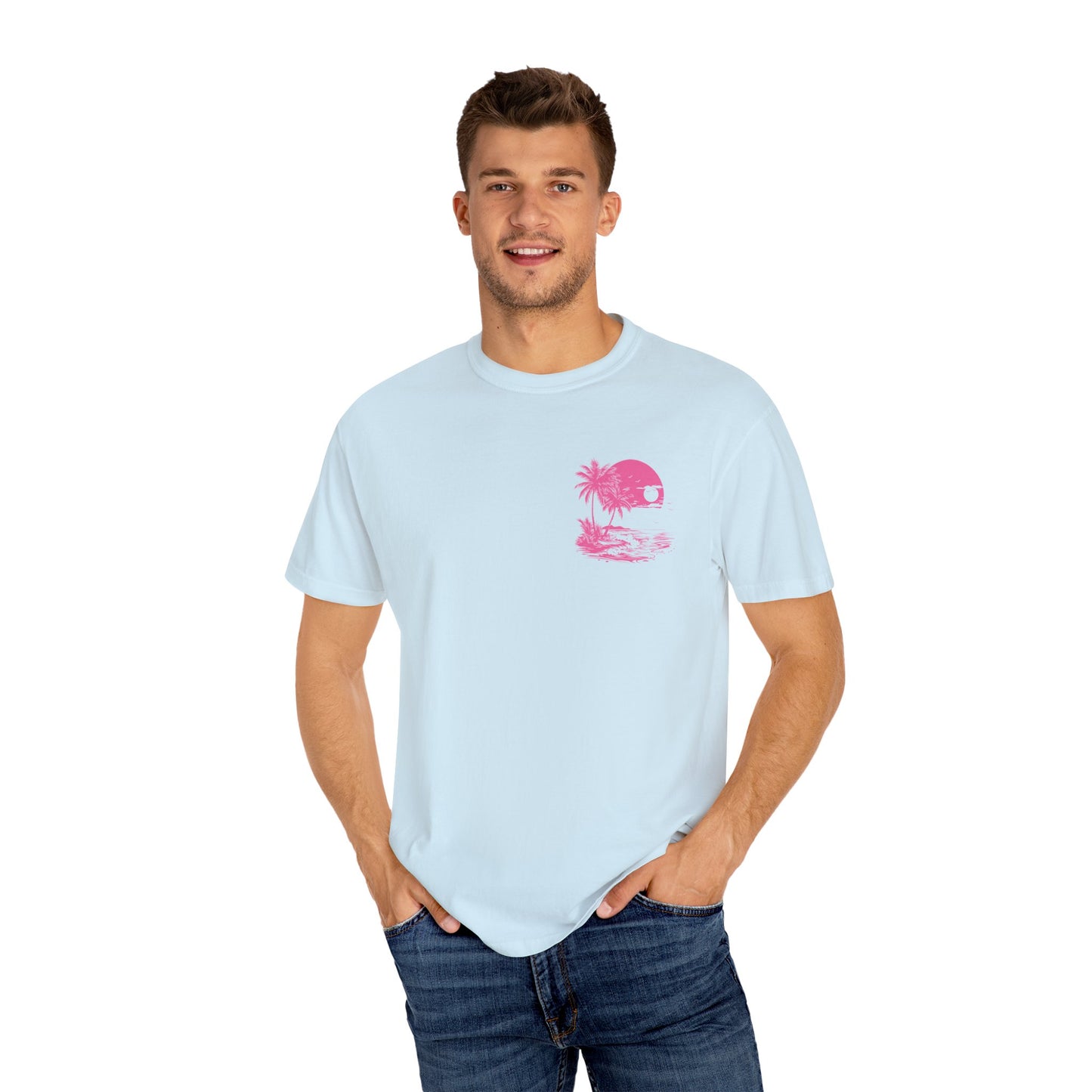 Summer Vibes Unisex Garment-Dyed T-shirt - Retro Beach Graphic