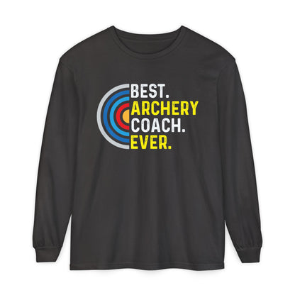 Best Archery Coach Ever Long Sleeve Tee, Gift for Coaches, Sportswear, Archery Apparel, Unisex T-Shirt, Team Spirit Shirt