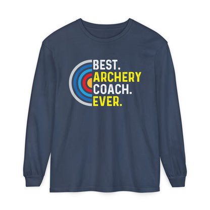 Best Archery Coach Ever Long Sleeve Tee, Gift for Coaches, Sportswear, Archery Apparel, Unisex T-Shirt, Team Spirit Shirt