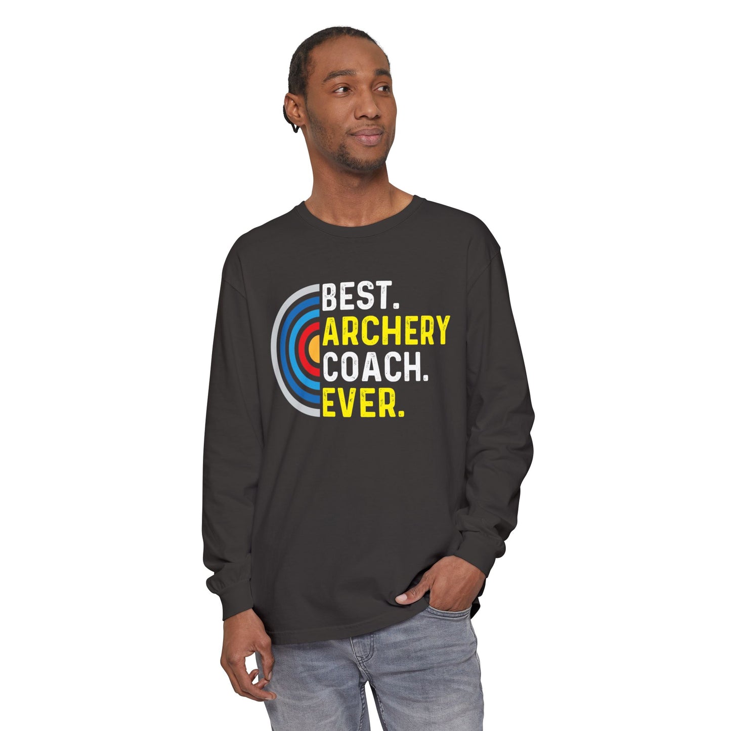 Best Archery Coach Ever Long Sleeve Tee, Gift for Coaches, Sportswear, Archery Apparel, Unisex T-Shirt, Team Spirit Shirt