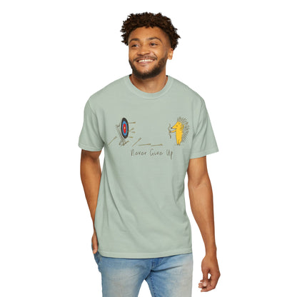 Motivational T-Shirt with Hedgehog Design, Unisex Graphic Tee, Gift for Friends, 'Never Give Up' Apparel, Perfect for Casual Wear, [...]