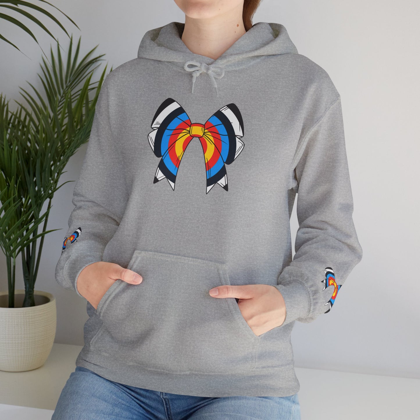 Archery Bow Hoodie With Mini Bows on Sleeves