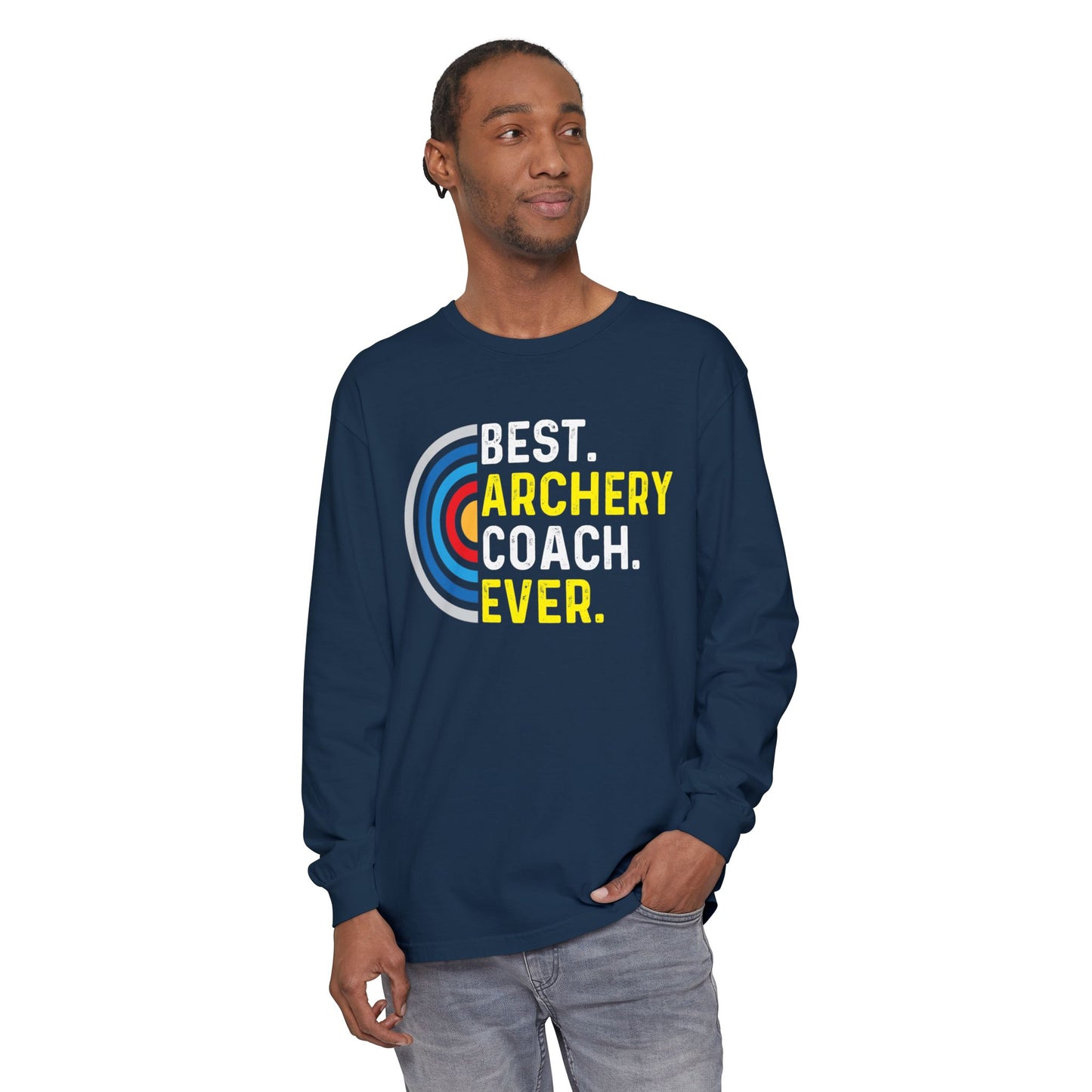 Best Archery Coach Ever Long Sleeve Tee, Gift for Coaches, Sportswear, Archery Apparel, Unisex T-Shirt, Team Spirit Shirt