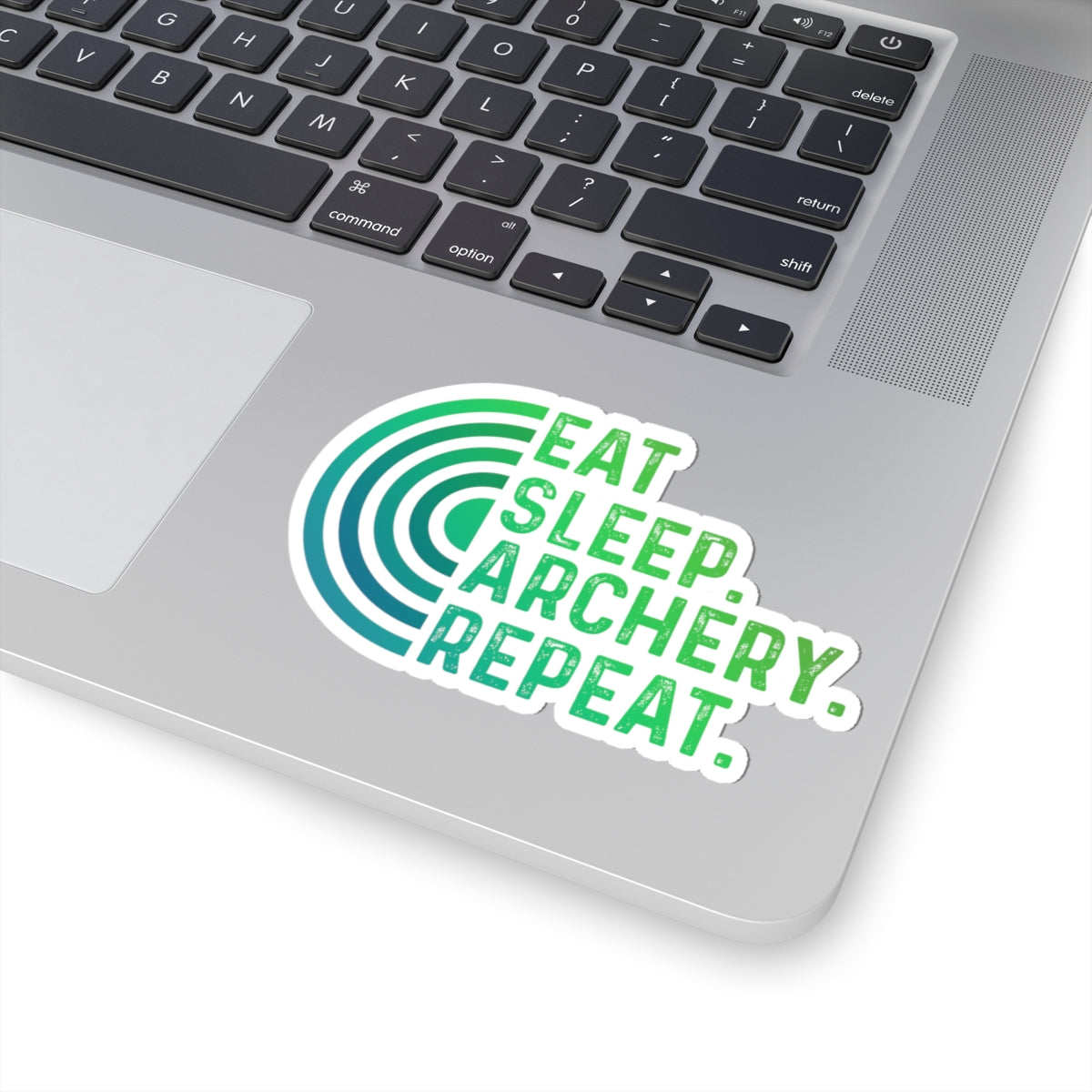 Eat, sleep, archery, repeat Kiss-Cut Stickers - Perfect for Water Bottles, Laptops, Gifts, Sports Events, and Archery Celebrations