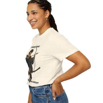Humorous Wizard Archery T-Shirt, Quirky Gift for Fans, Magic Lover Tee, Cartoon Character Shirt, Ideal for Birthdays & Events