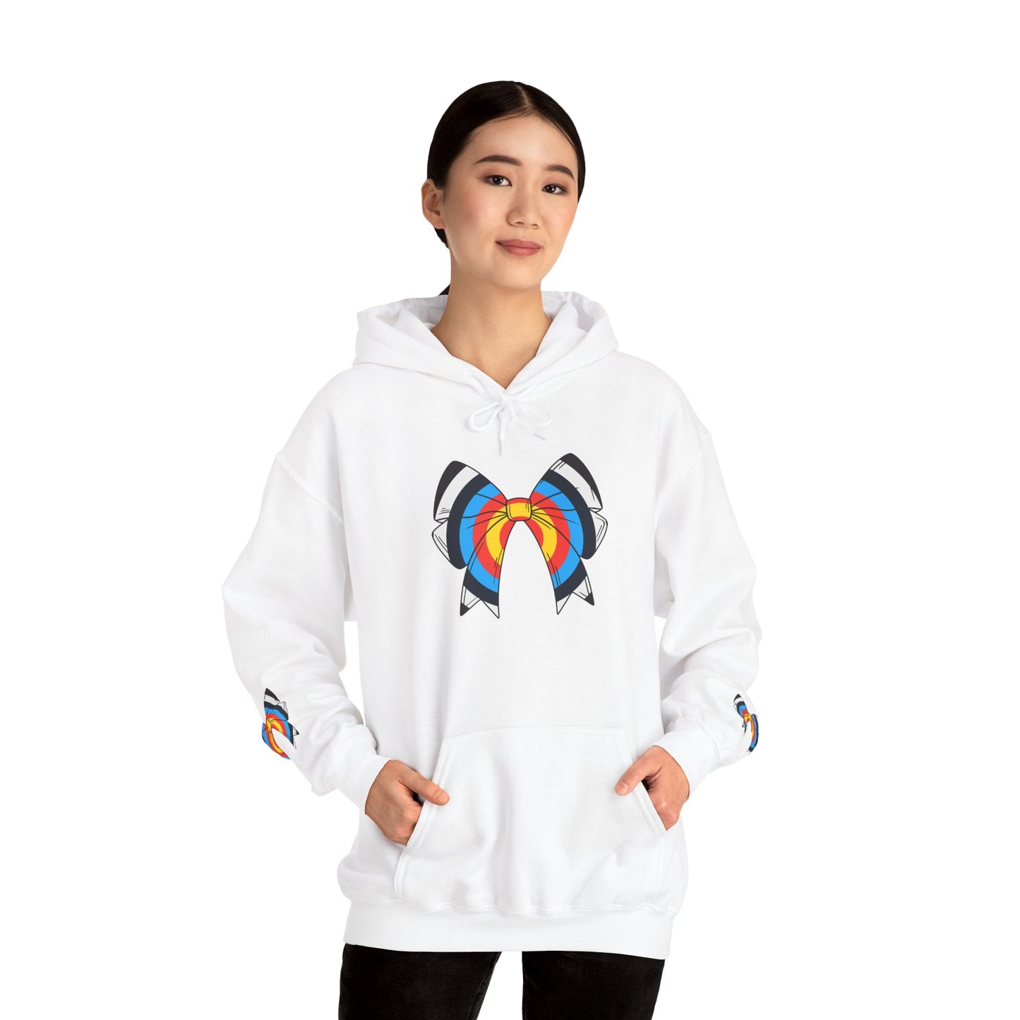 Archery Bow Hoodie With Mini Bows on Sleeves