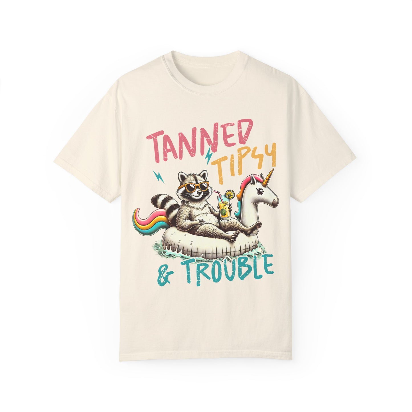 Unisex T-Shirt - Tanned, Tipsy & Trouble Party Tee