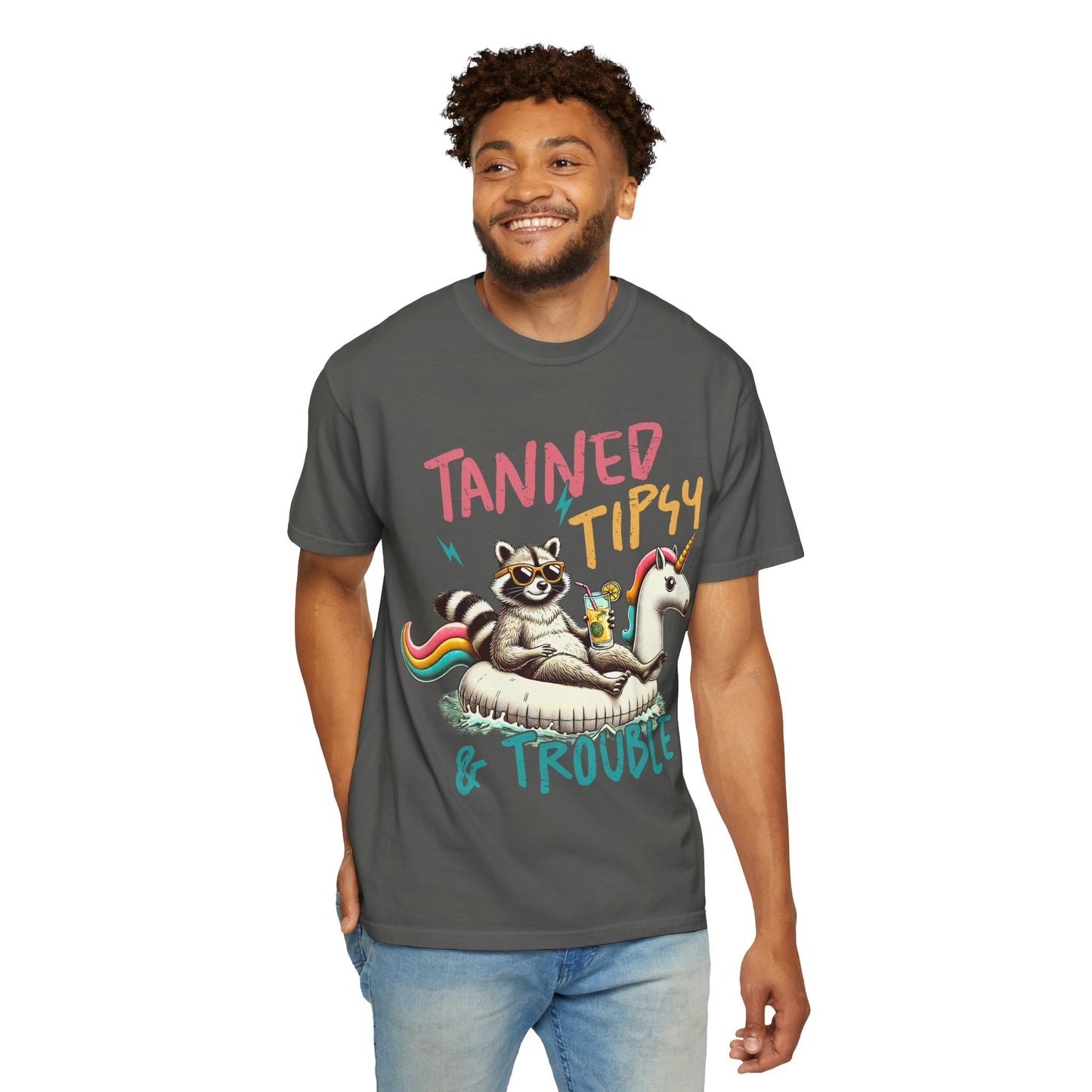 Unisex T-Shirt - Tanned, Tipsy & Trouble Party Tee