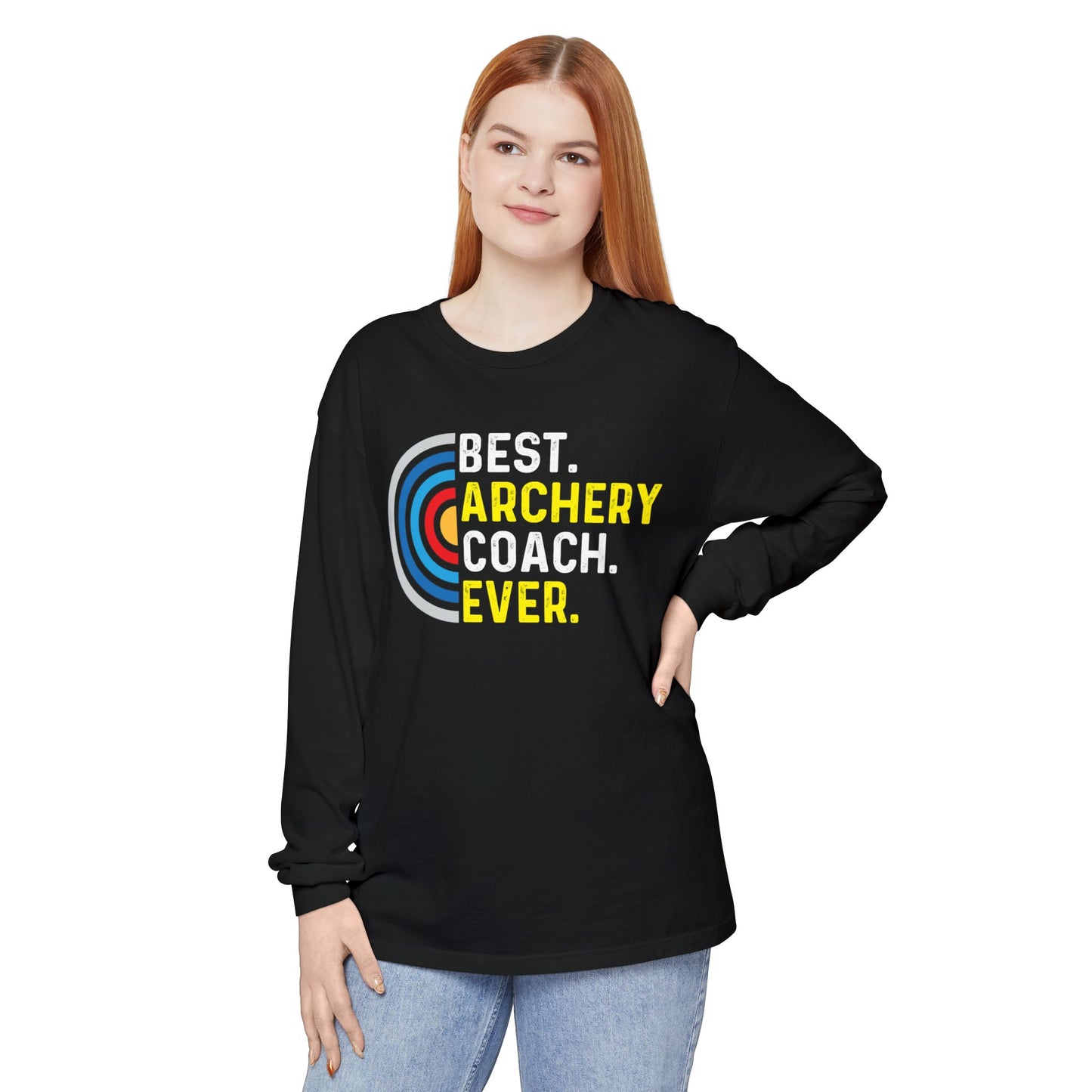 Best Archery Coach Ever Long Sleeve Tee, Gift for Coaches, Sportswear, Archery Apparel, Unisex T-Shirt, Team Spirit Shirt