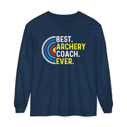 Best Archery Coach Ever Long Sleeve Tee, Gift for Coaches, Sportswear, Archery Apparel, Unisex T-Shirt, Team Spirit Shirt