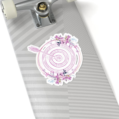 Floral Arrow Kiss-Cut Stickers, Aesthetic Laptop Decals, Unique Journal Accessories, Targeted Gifts for Friends, Flower Power Decor