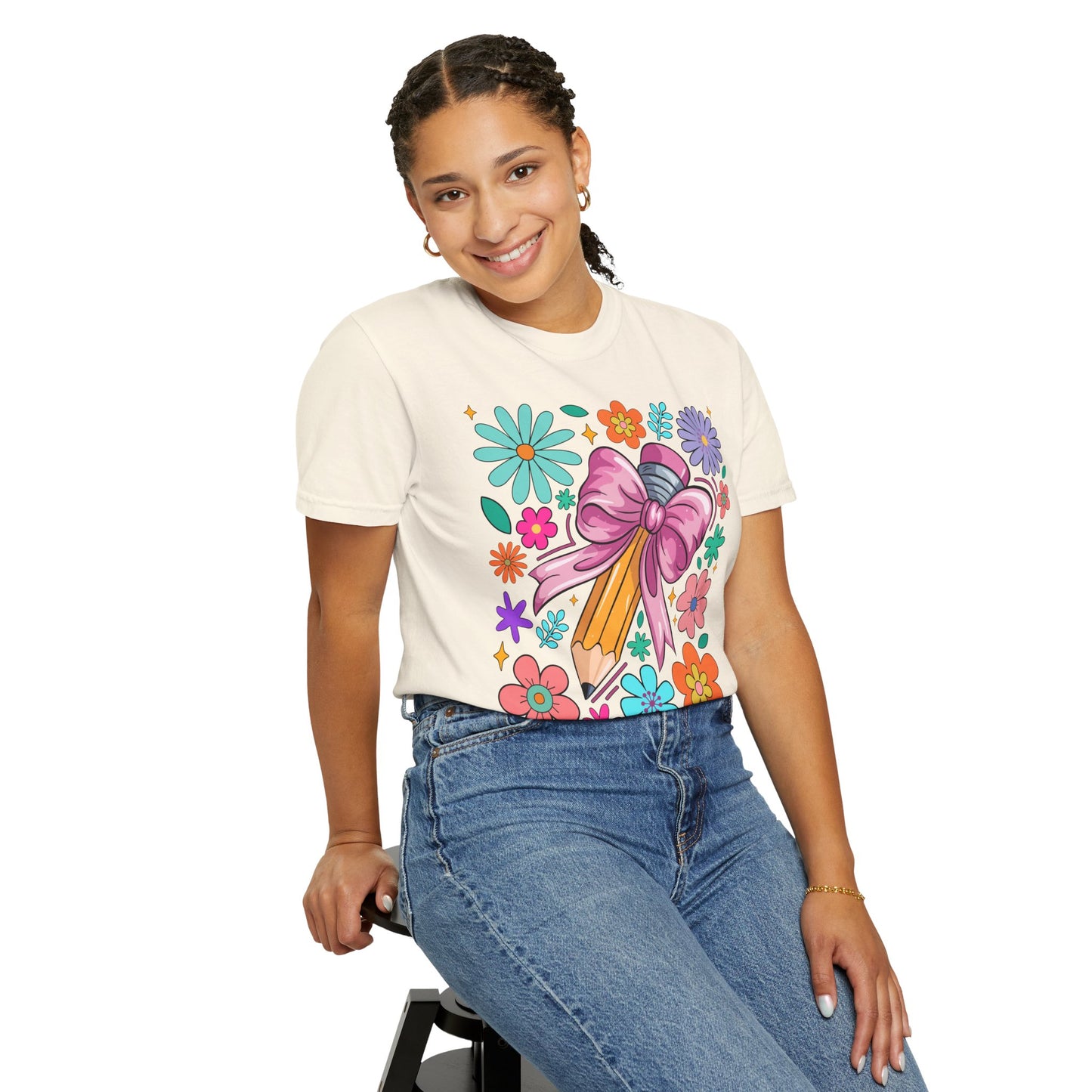 Teaching is a Work of Heart T-Shirt - Floral Design for Educators